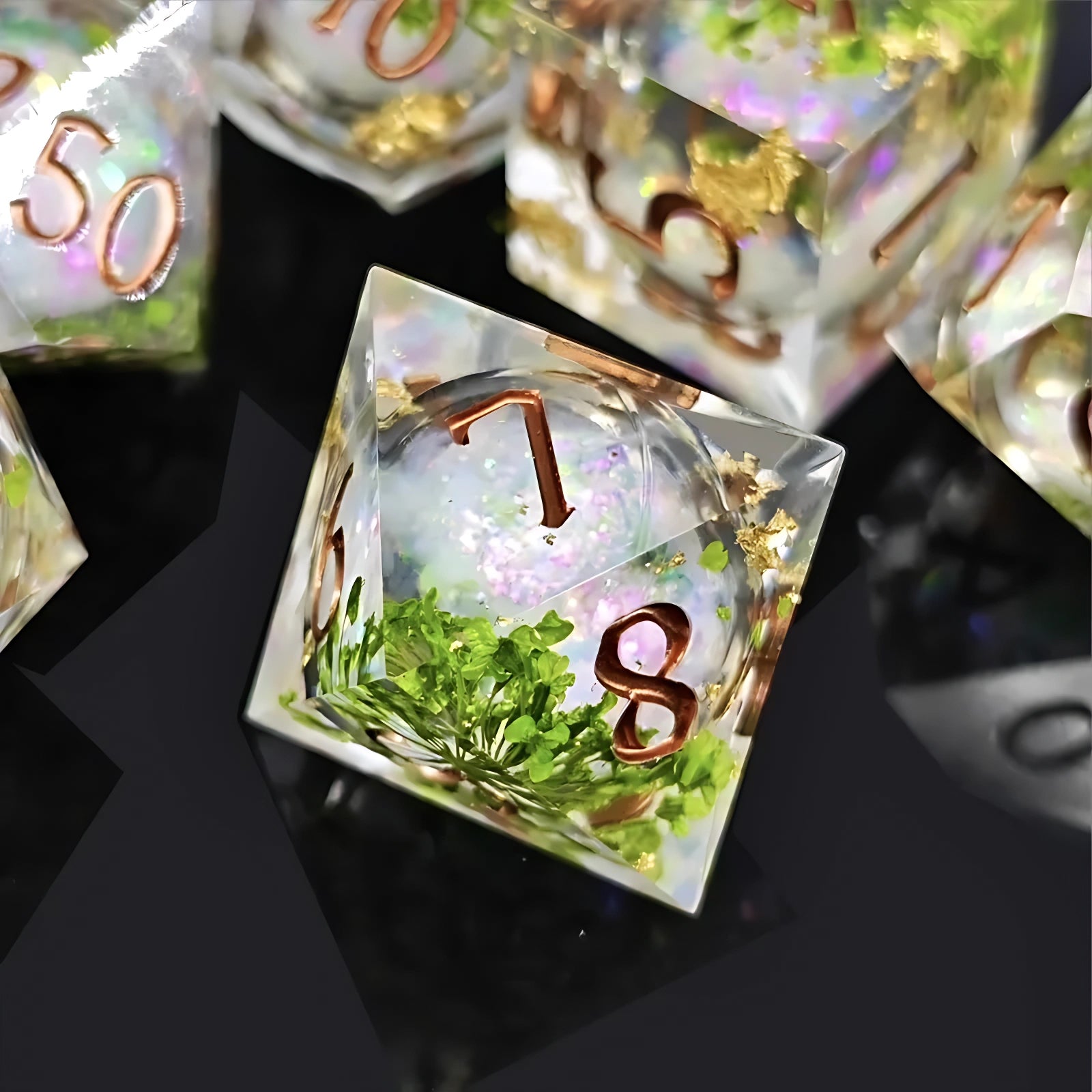 Flourishing Nature – Clear Sight D&D Dice Set