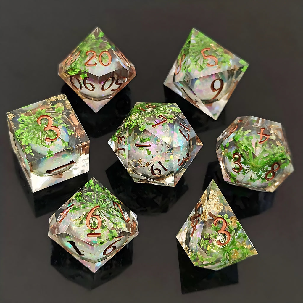 Flourishing Nature – Clear Sight D&D Dice Set