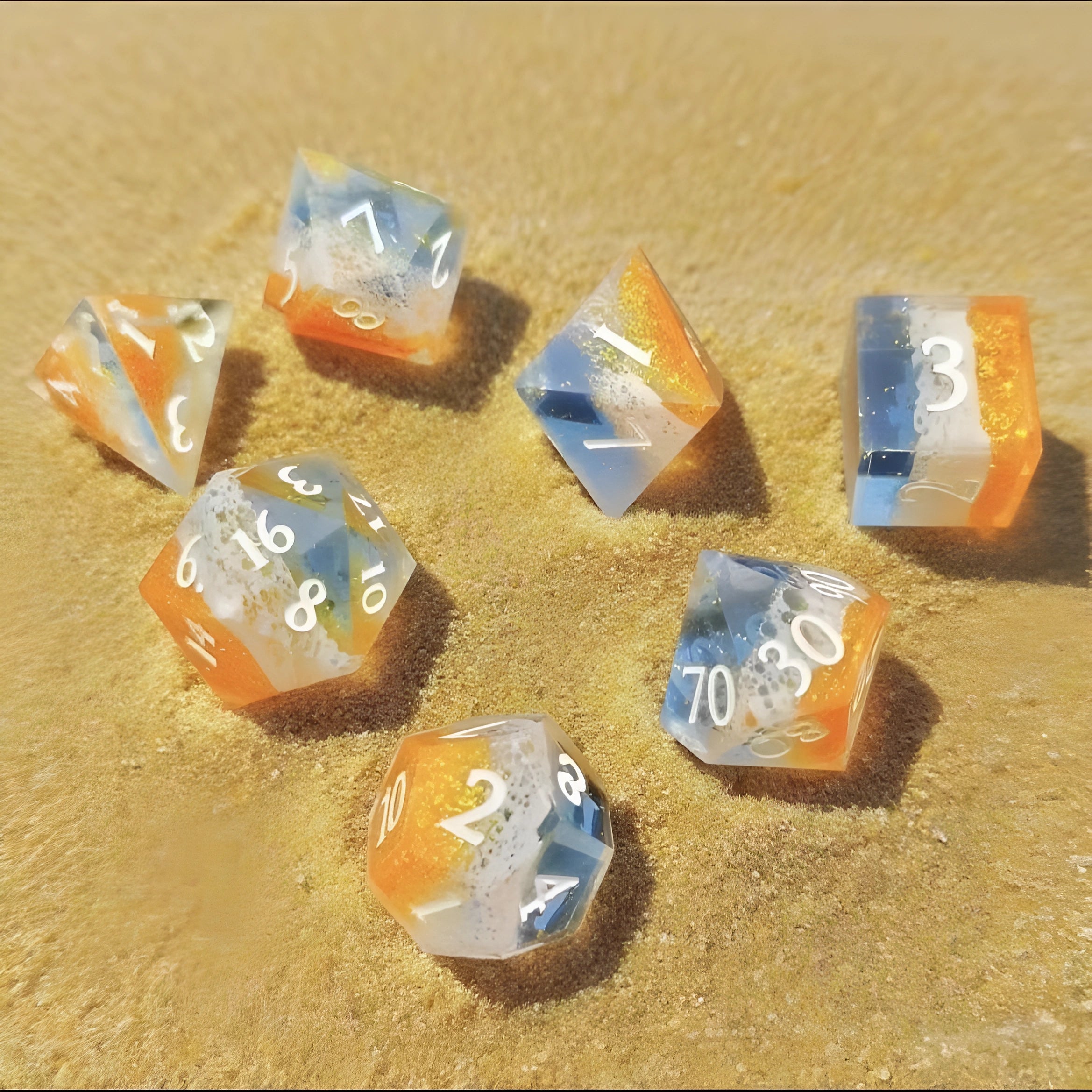 Golden Shores – Scenic D&D Dice Set