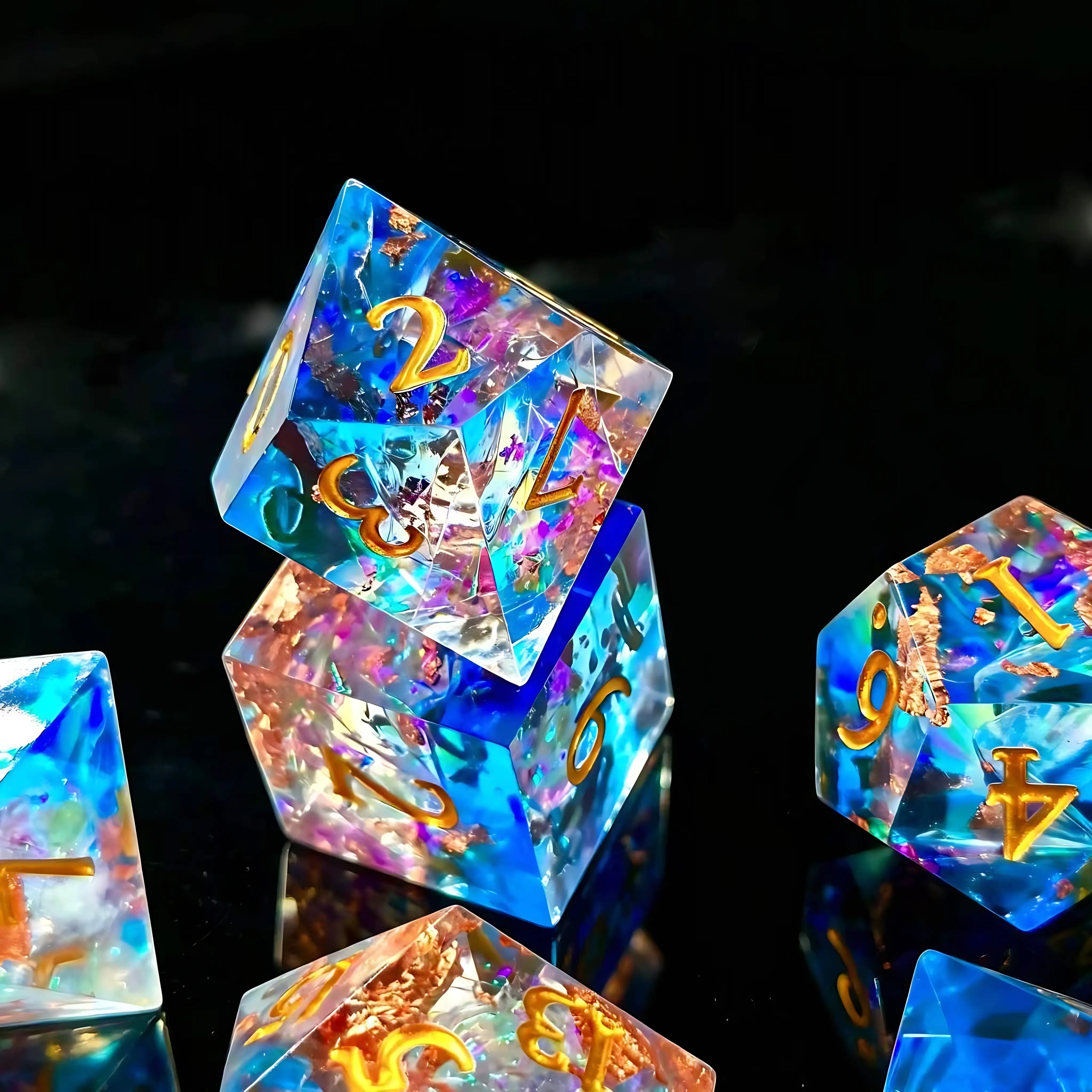 Golden Reef – Golden Mix D&D Dice Set