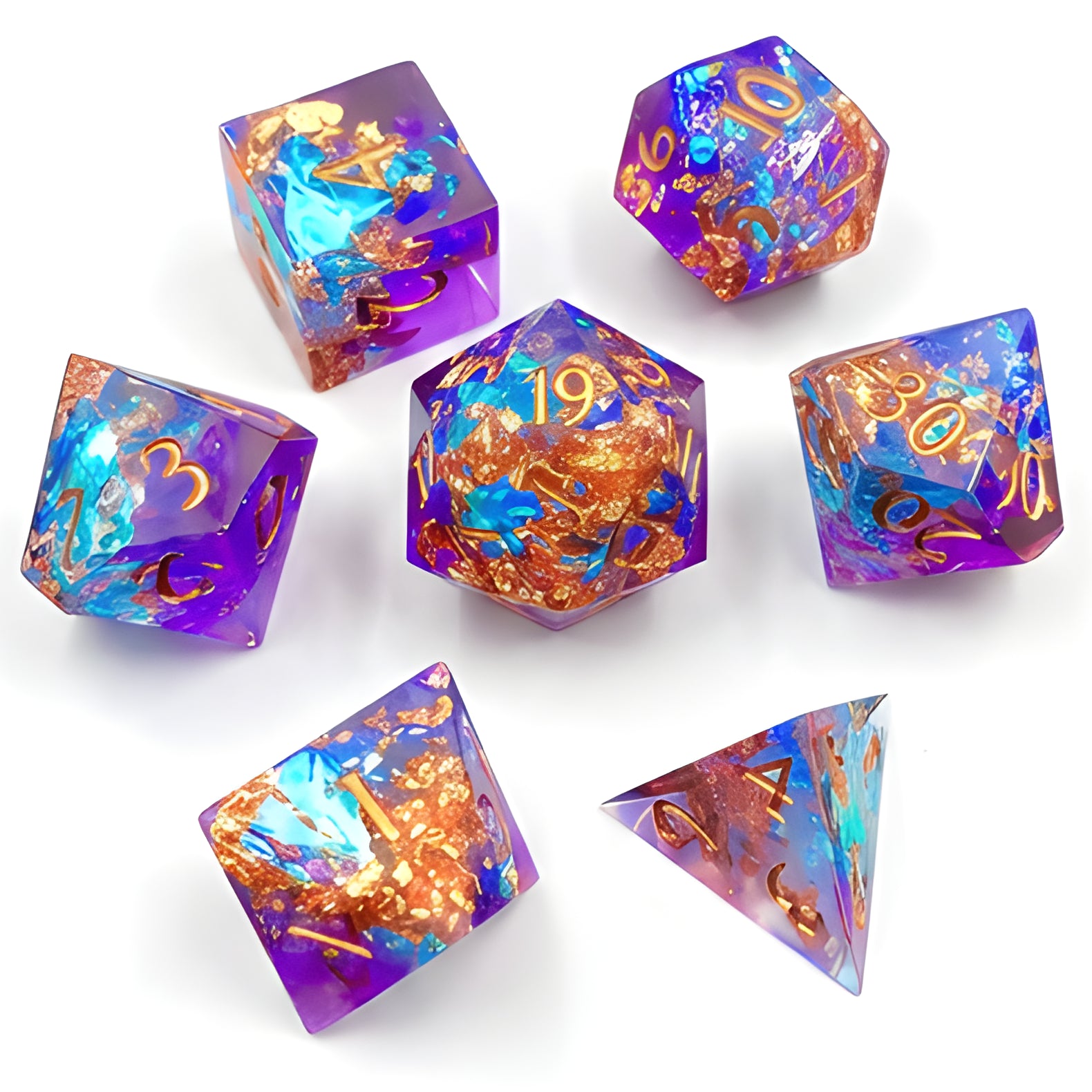 Immodest Nobility – Golden Mix D&D Dice Set