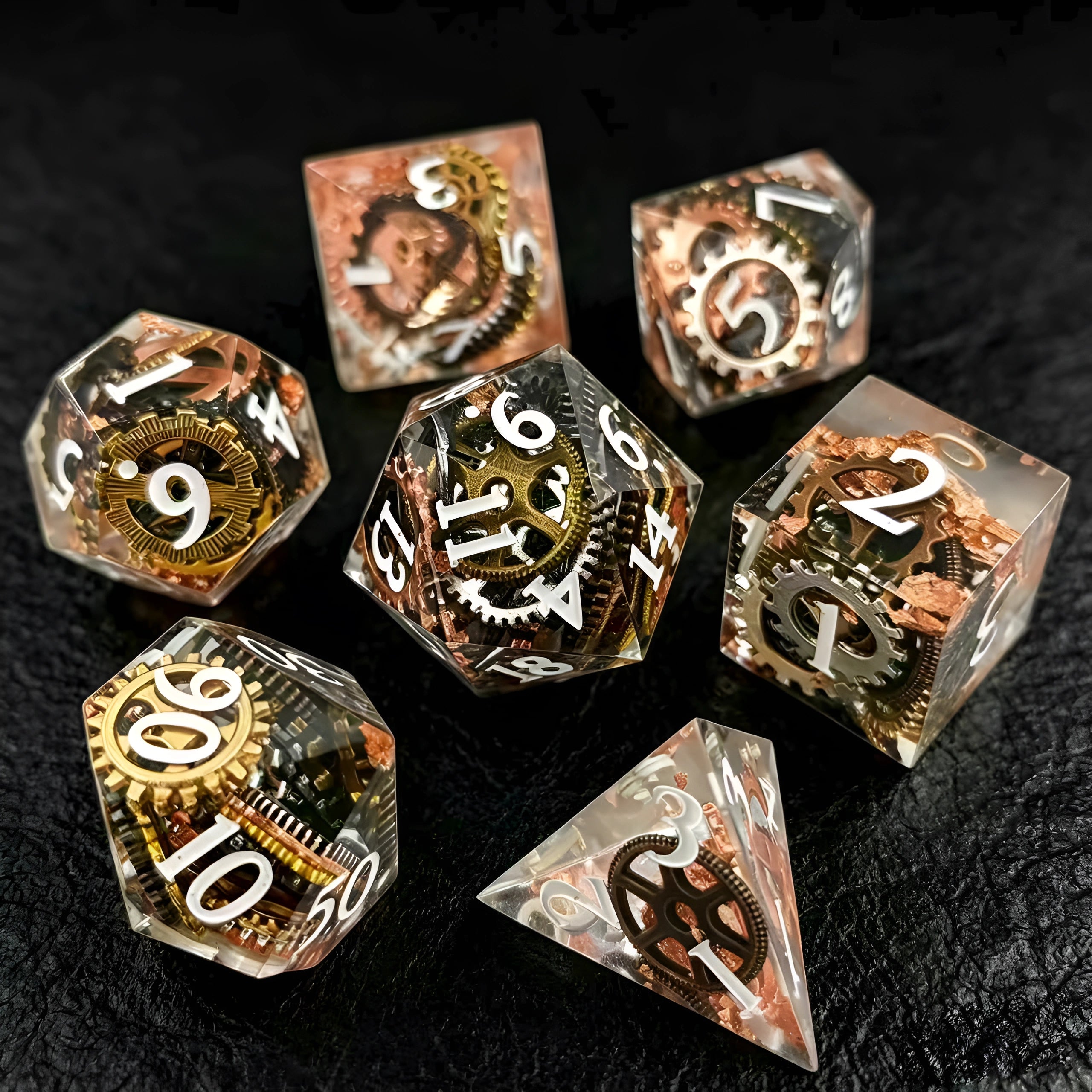 Inner Workings – Clear Sight D&D Dice Set