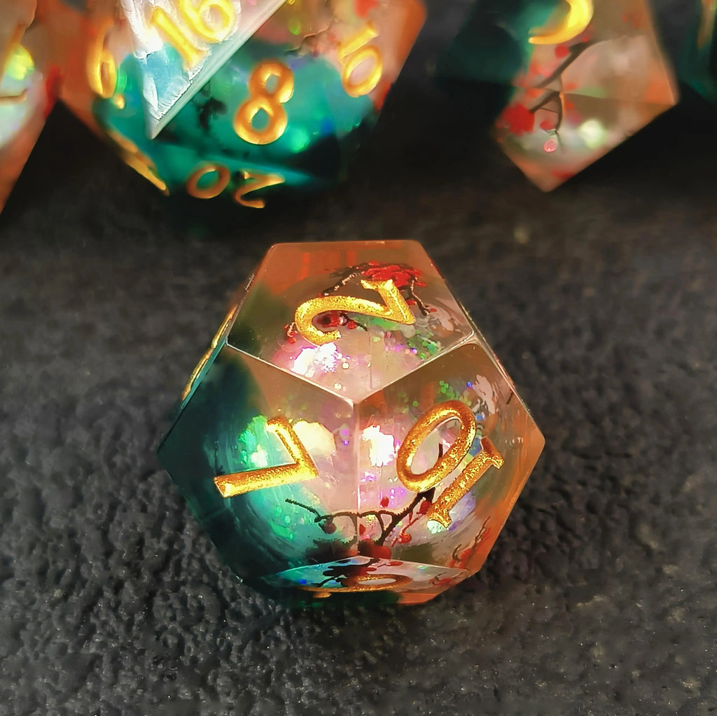 Last Blossom – Clear Sight D&D Dice Set