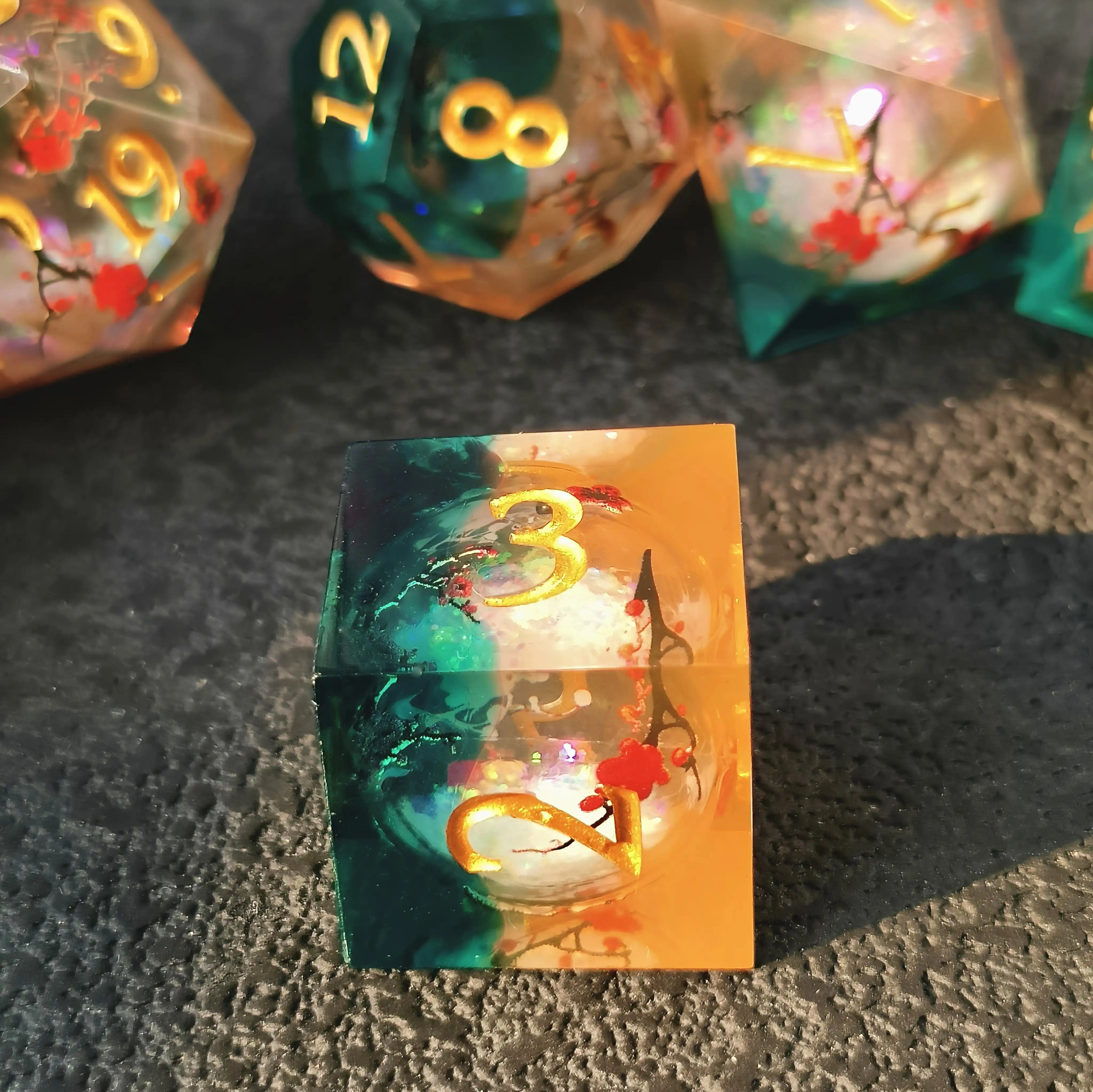 Last Blossom – Clear Sight D&D Dice Set