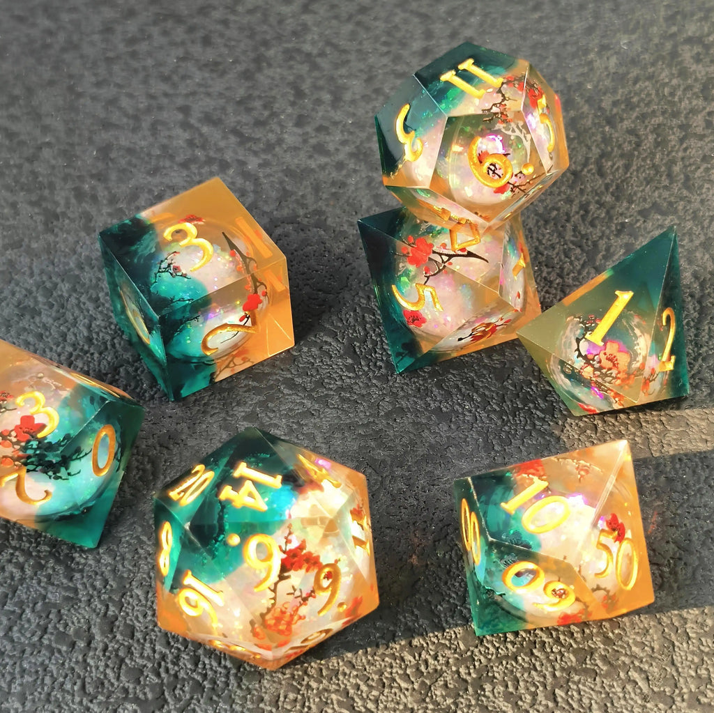 Last Blossom – Clear Sight D&D Dice Set