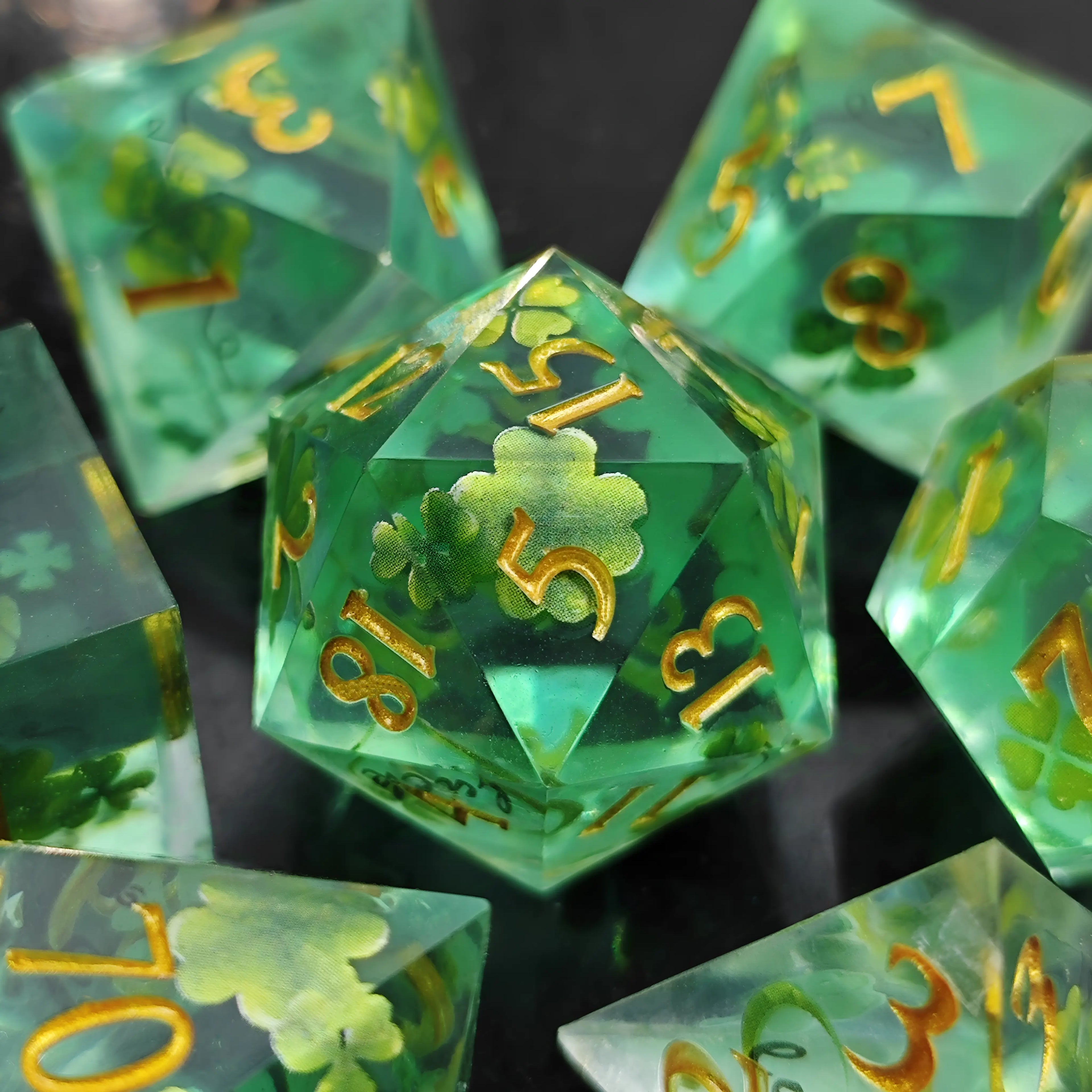 Lucky Charm – Clear Sight D&D Dice Set