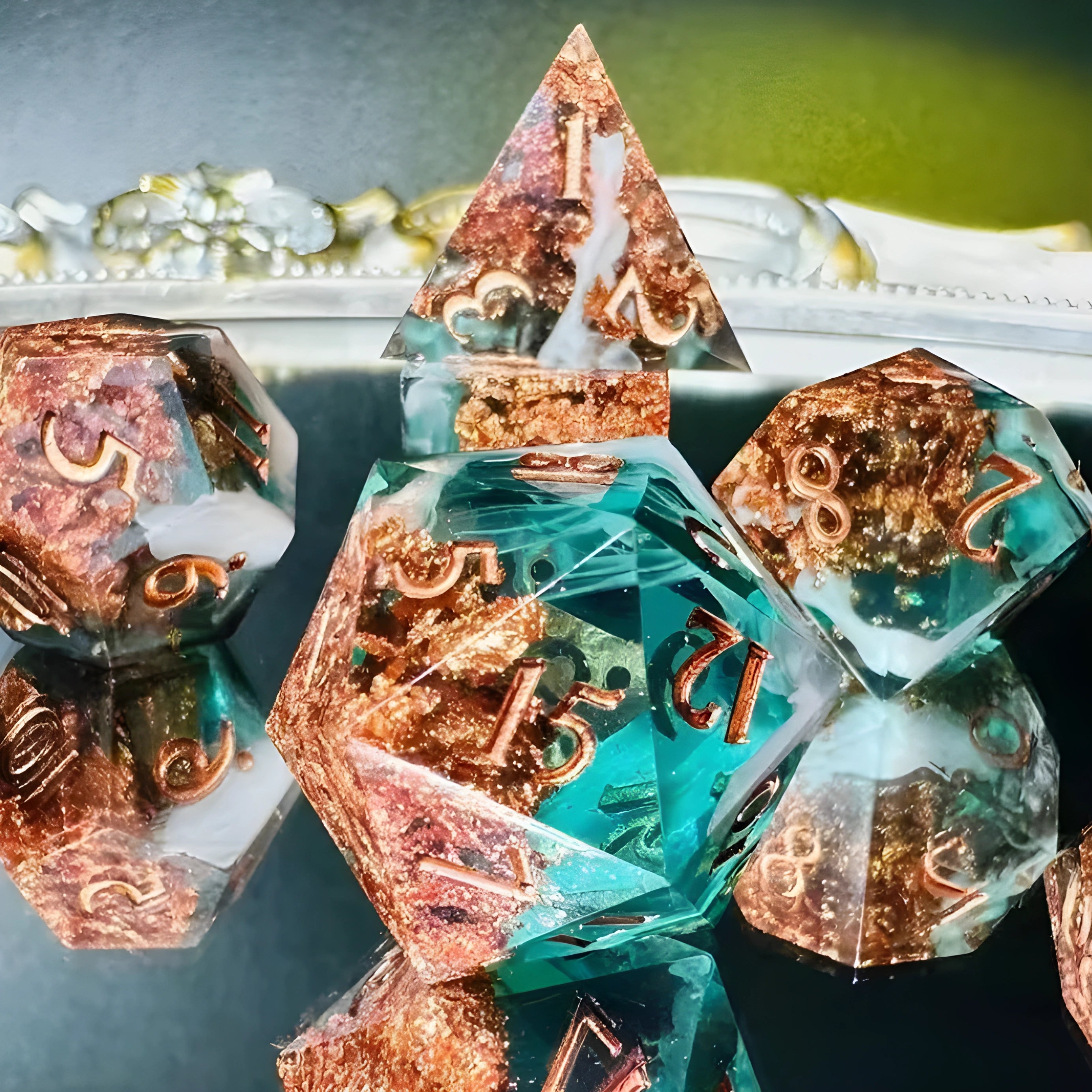 Two Golds – Golden Mix D&D Dice Set