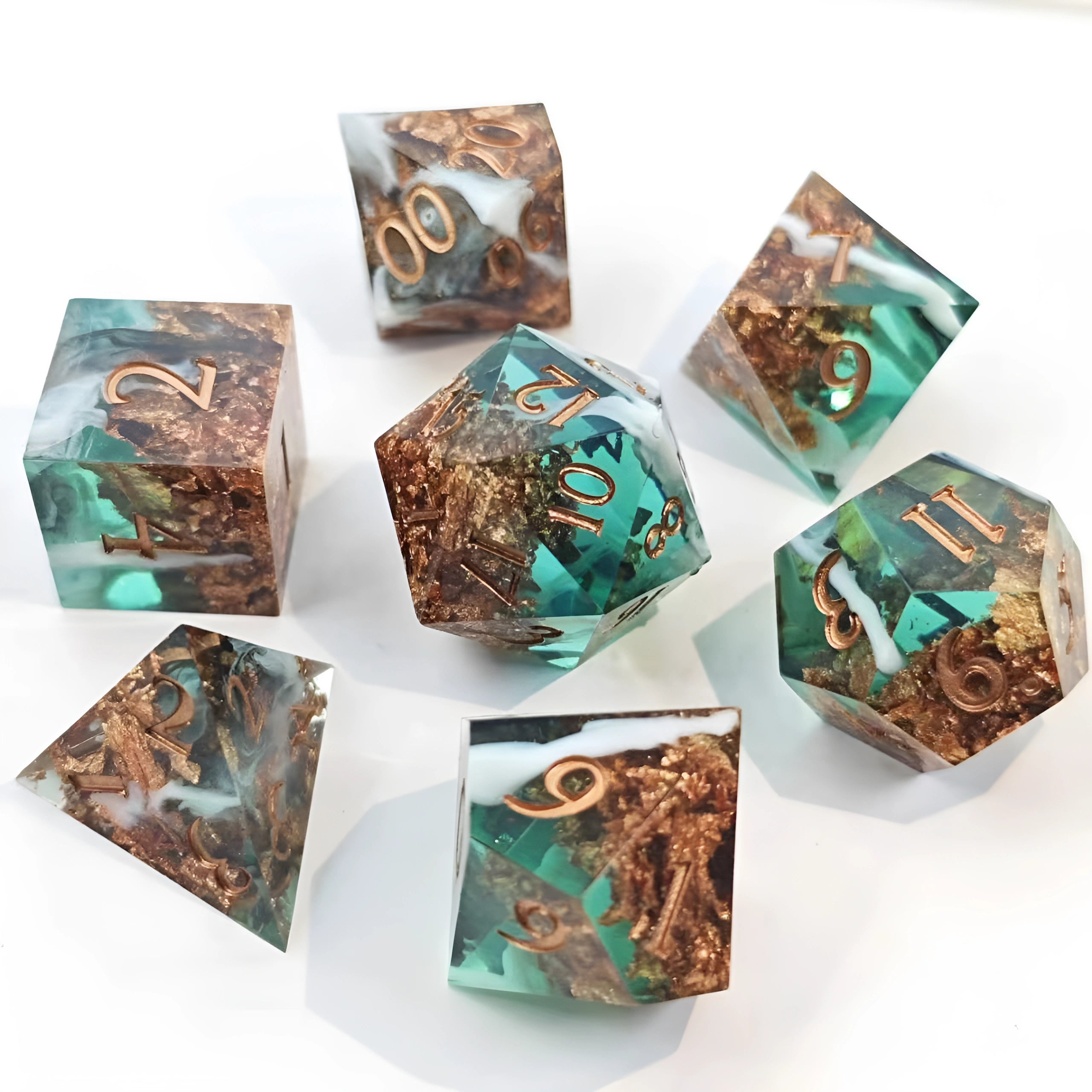 Two Golds – Golden Mix D&D Dice Set