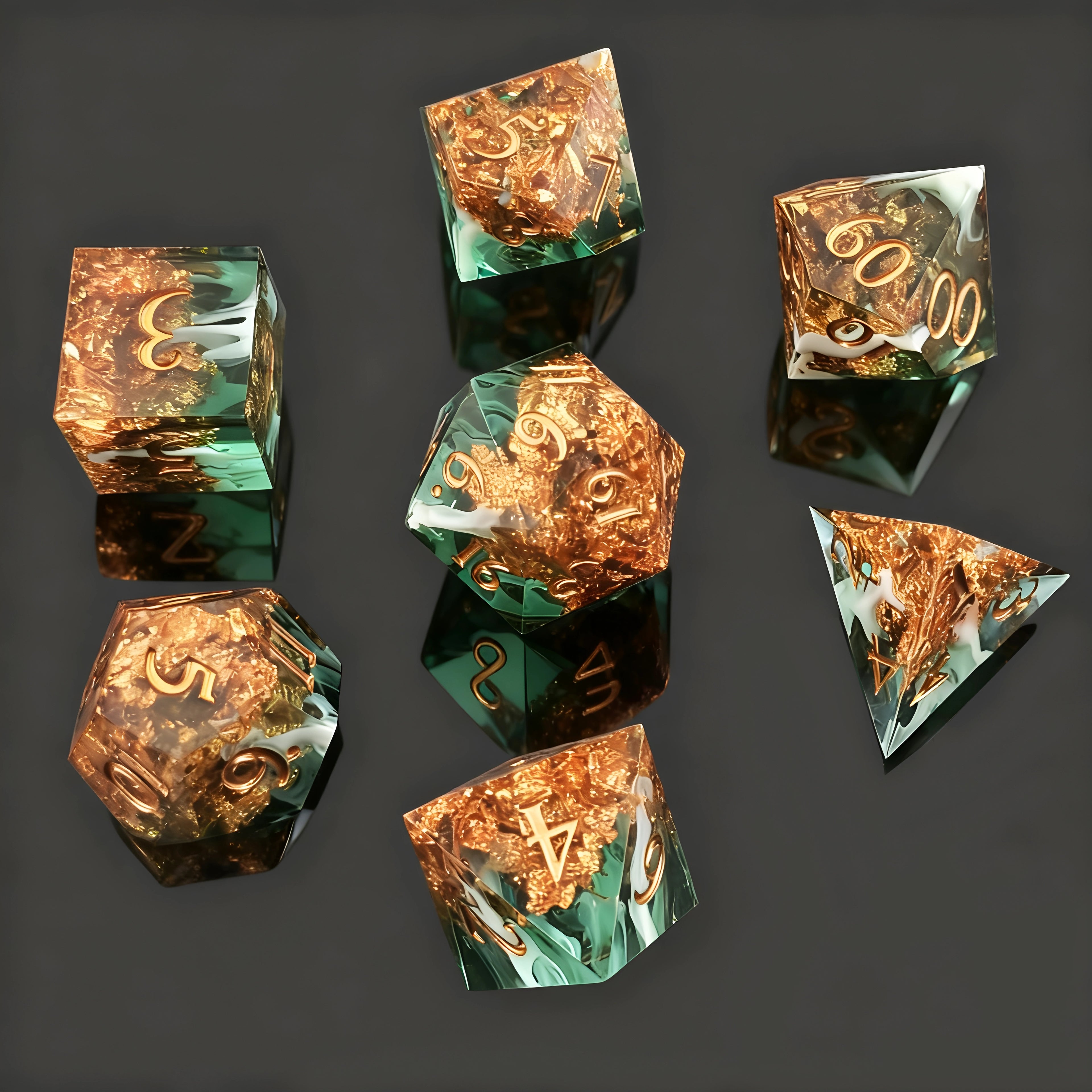 Two Golds – Golden Mix D&D Dice Set